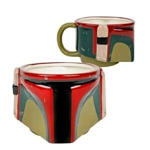 Star Wars Boba Fett's Helmet with Battle Scars Ceramic 3D Sculpted Mug, 20 Ounce
